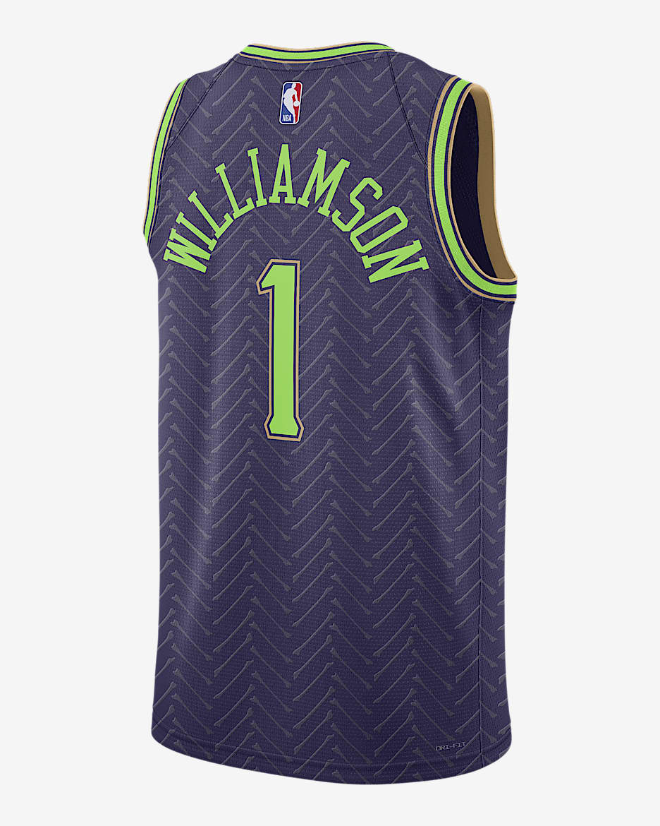 Unisex Nike Zion Williamson Purple New Orleans Pelicans 2024 25 Swingman Player Jersey City Edition Size Medium